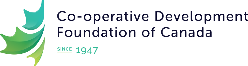 The CDF logo on the left, with 'Co-operative Development Foundation of Canada - since 1947' in text to the right.