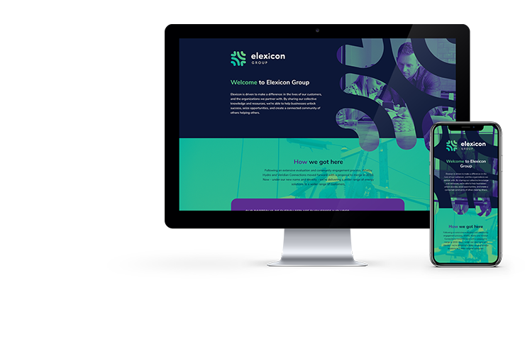 Website landing page introducing Elexicon Energy's new brand