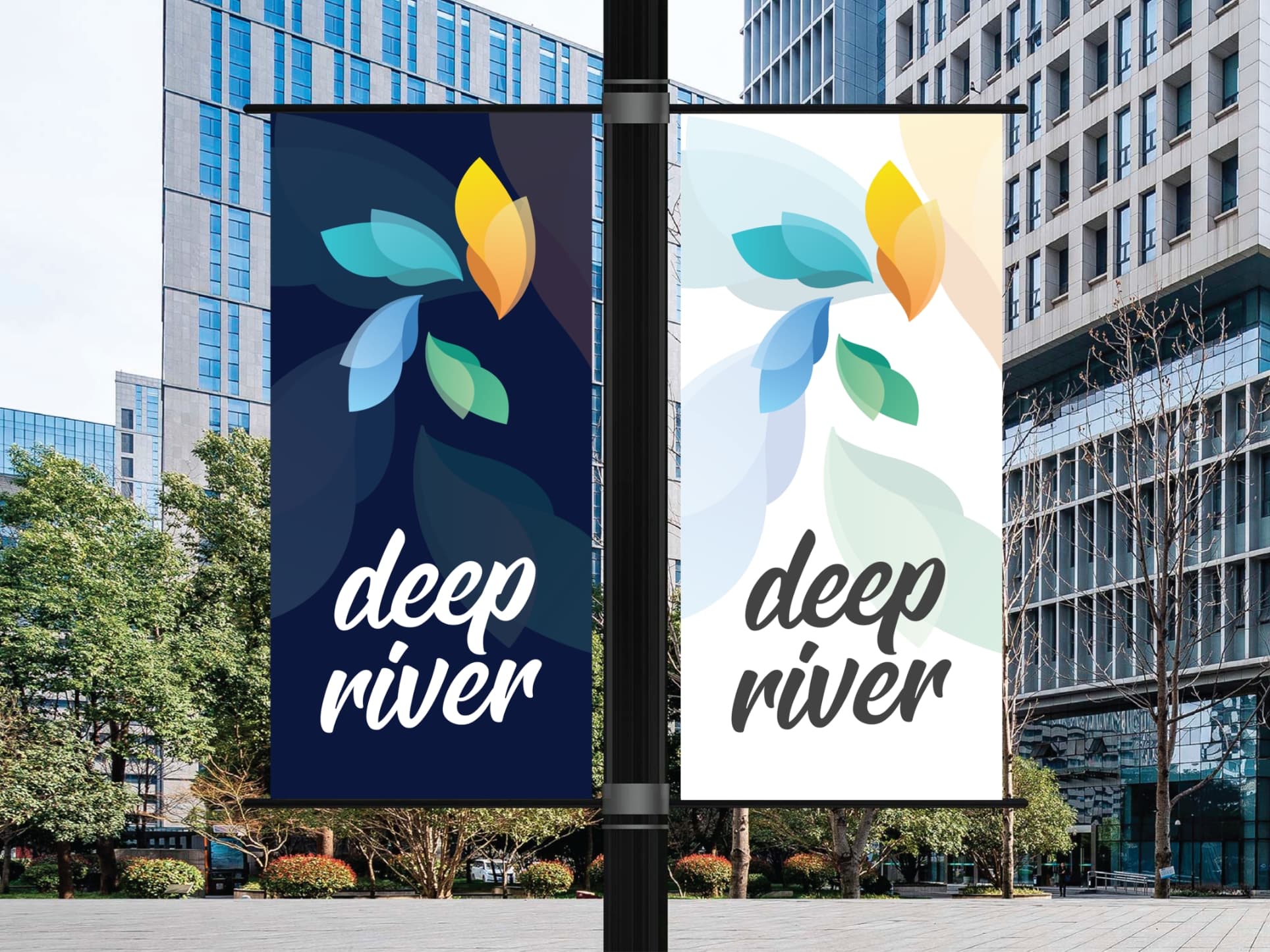 Deep River branded flags