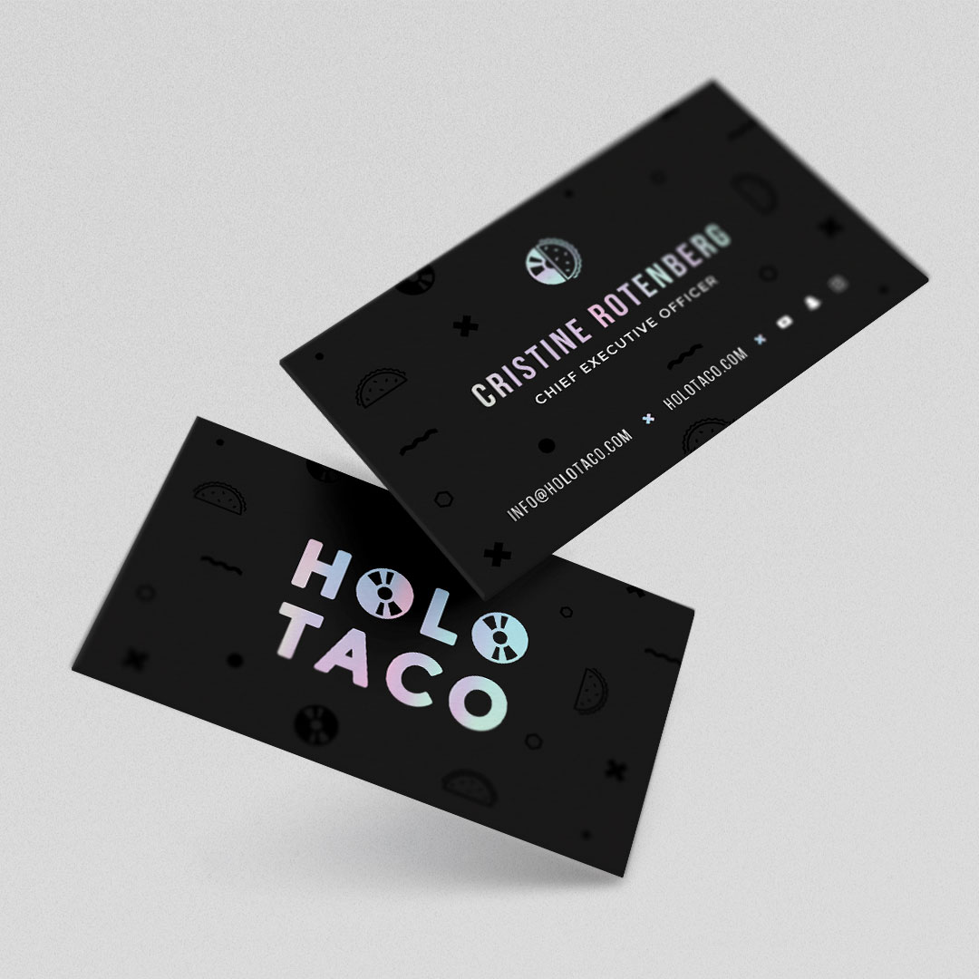 Holo Taco business card samples