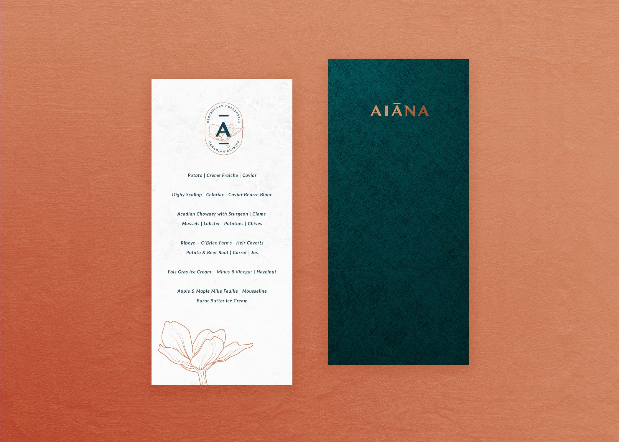 Aiana's menu