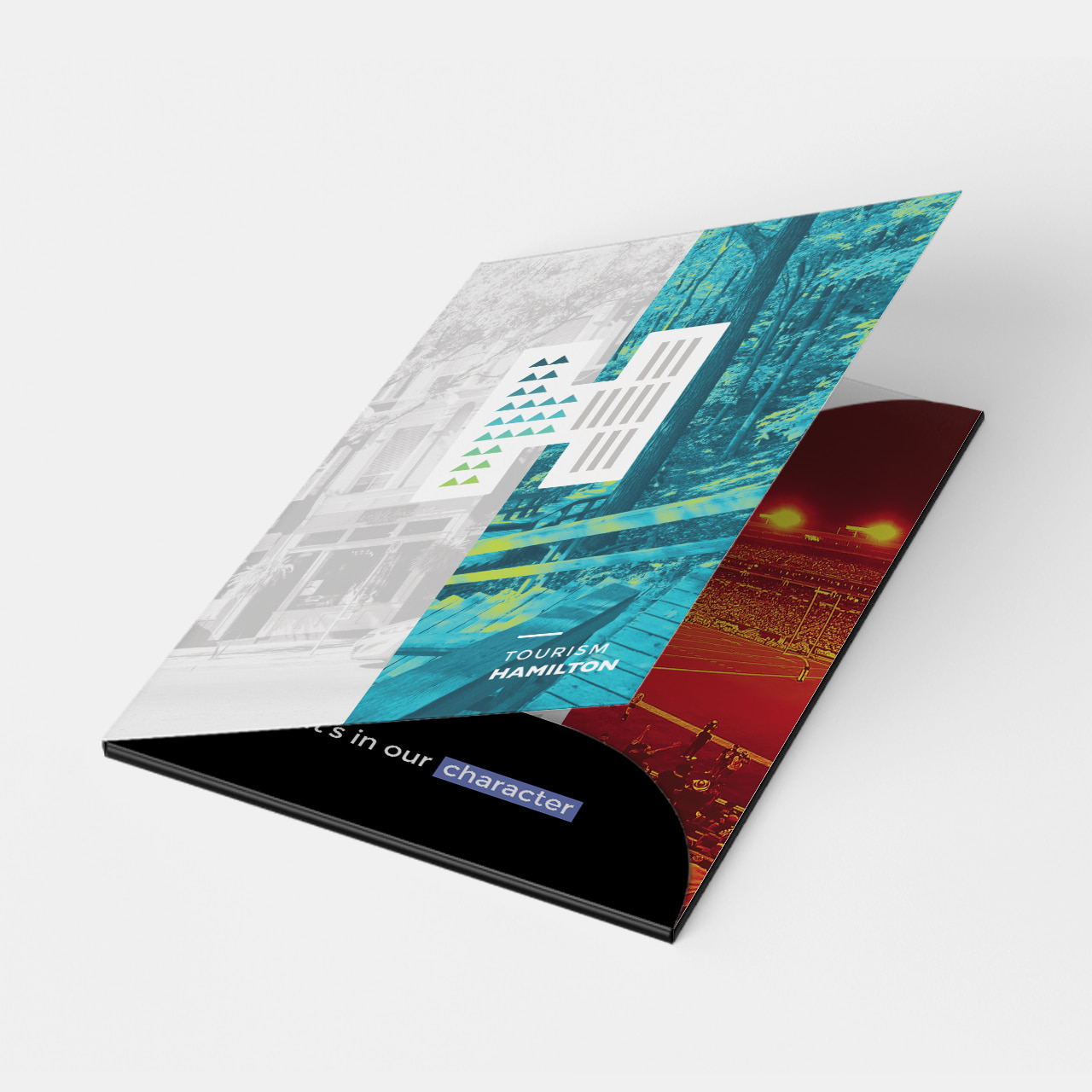 Tourism Hamilton folder mockup