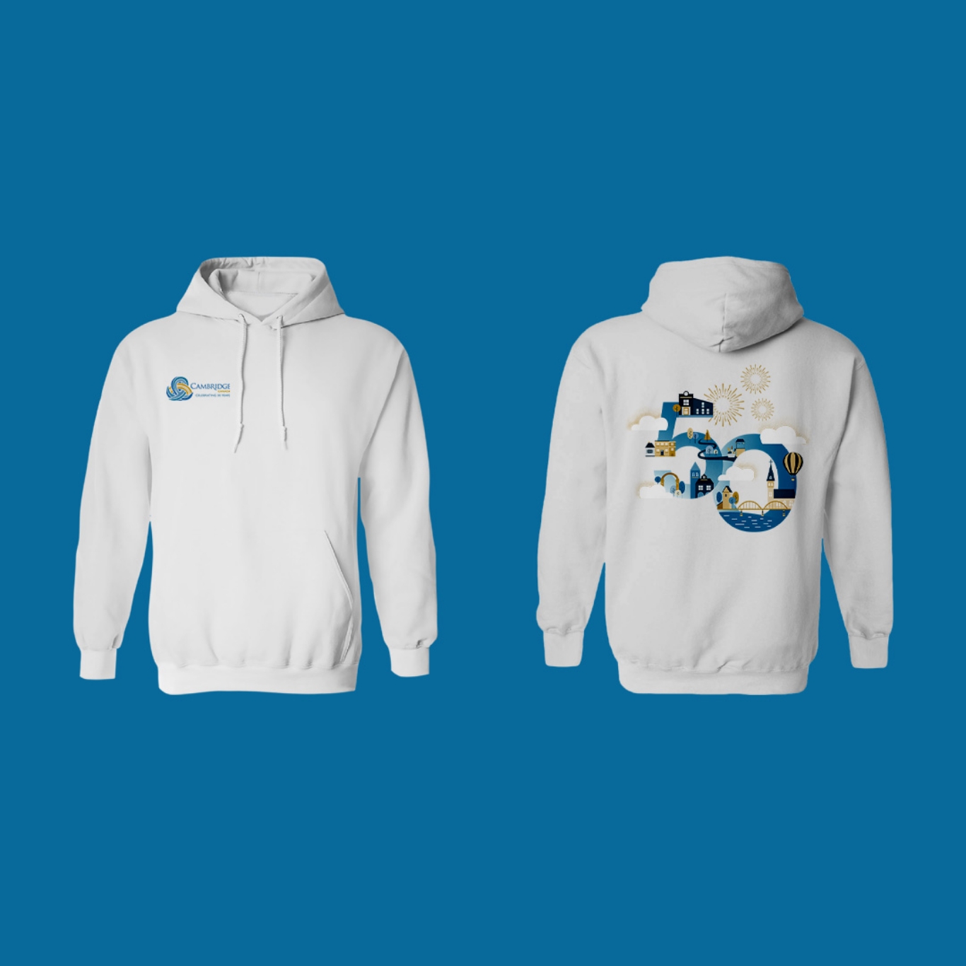 Hoodie mock up with anniversary logo