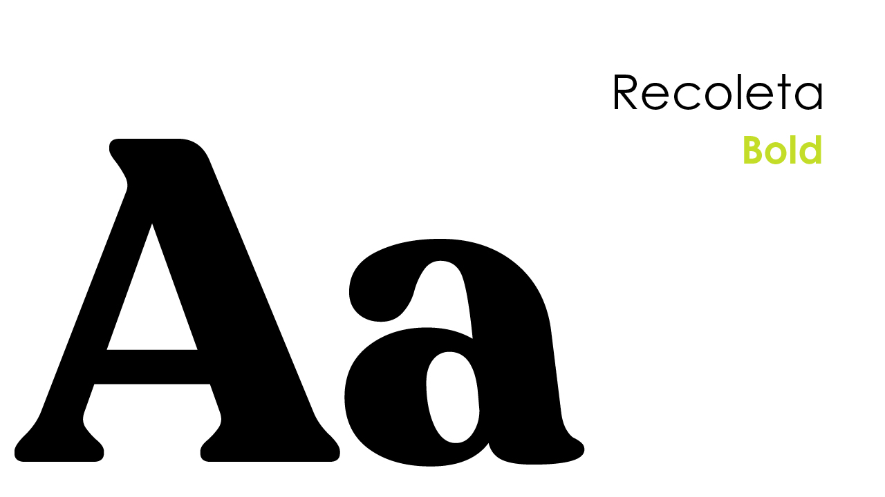 The letter A in upper and lower case in Recoleta font