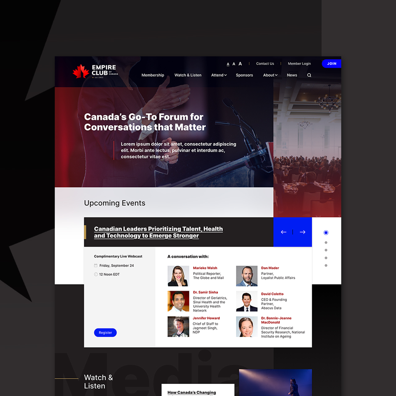 Landing page mock up