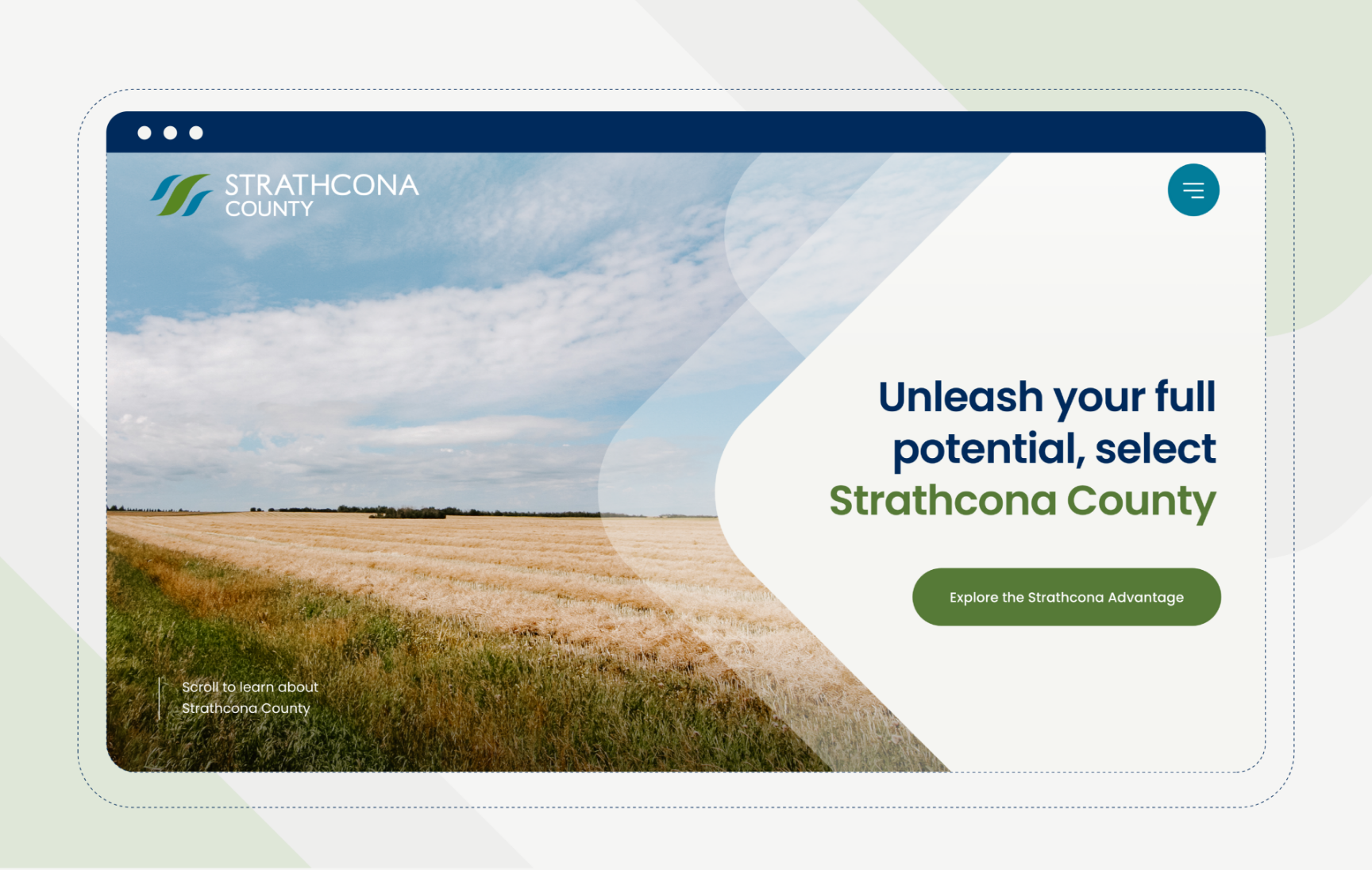 The Strathcona County website homepage.