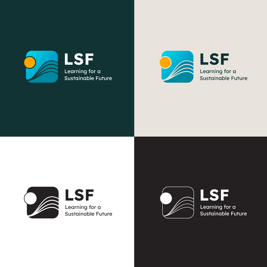 LSF logo in colour, black and white, and knockout formats