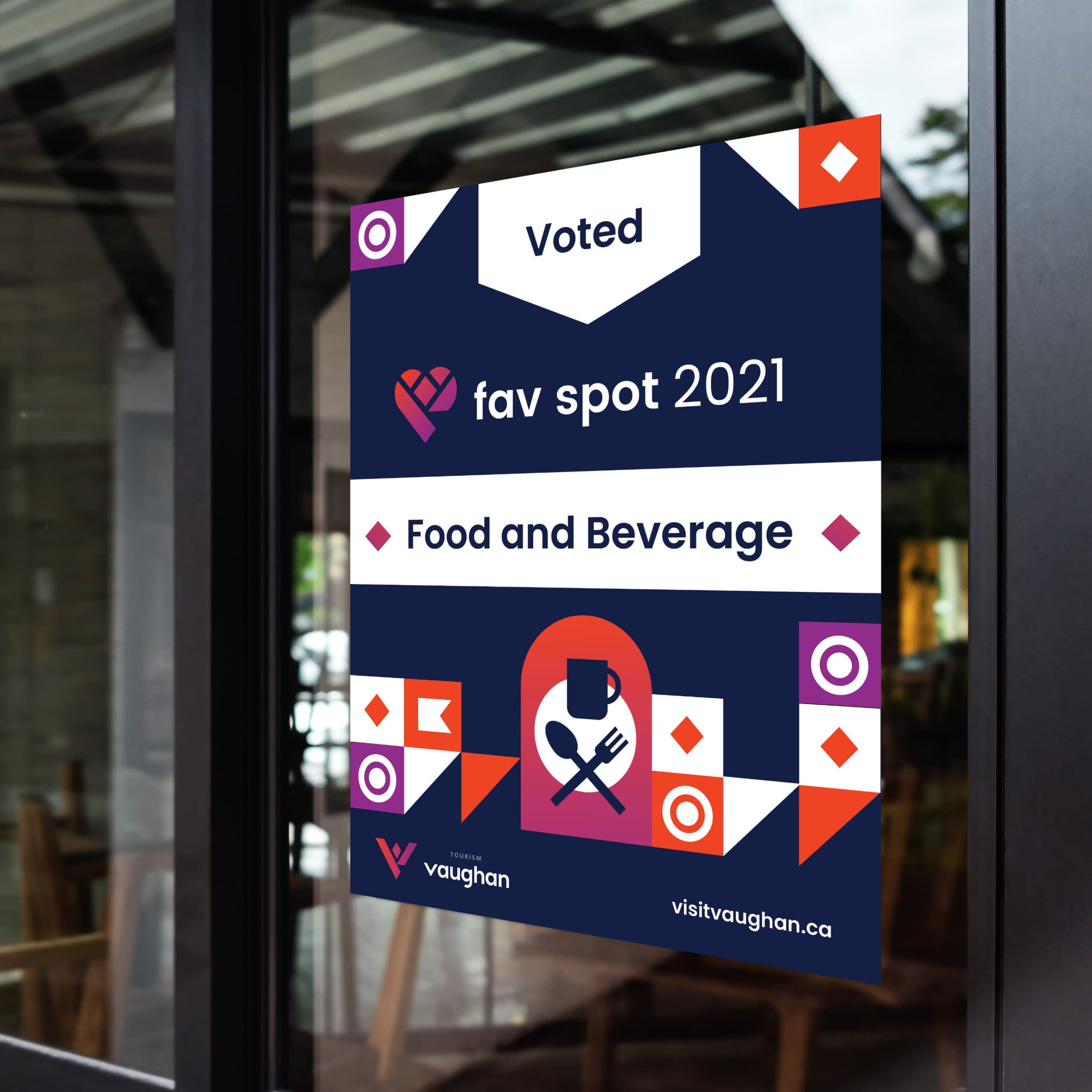 Fav Spot 2021 banner in store window.