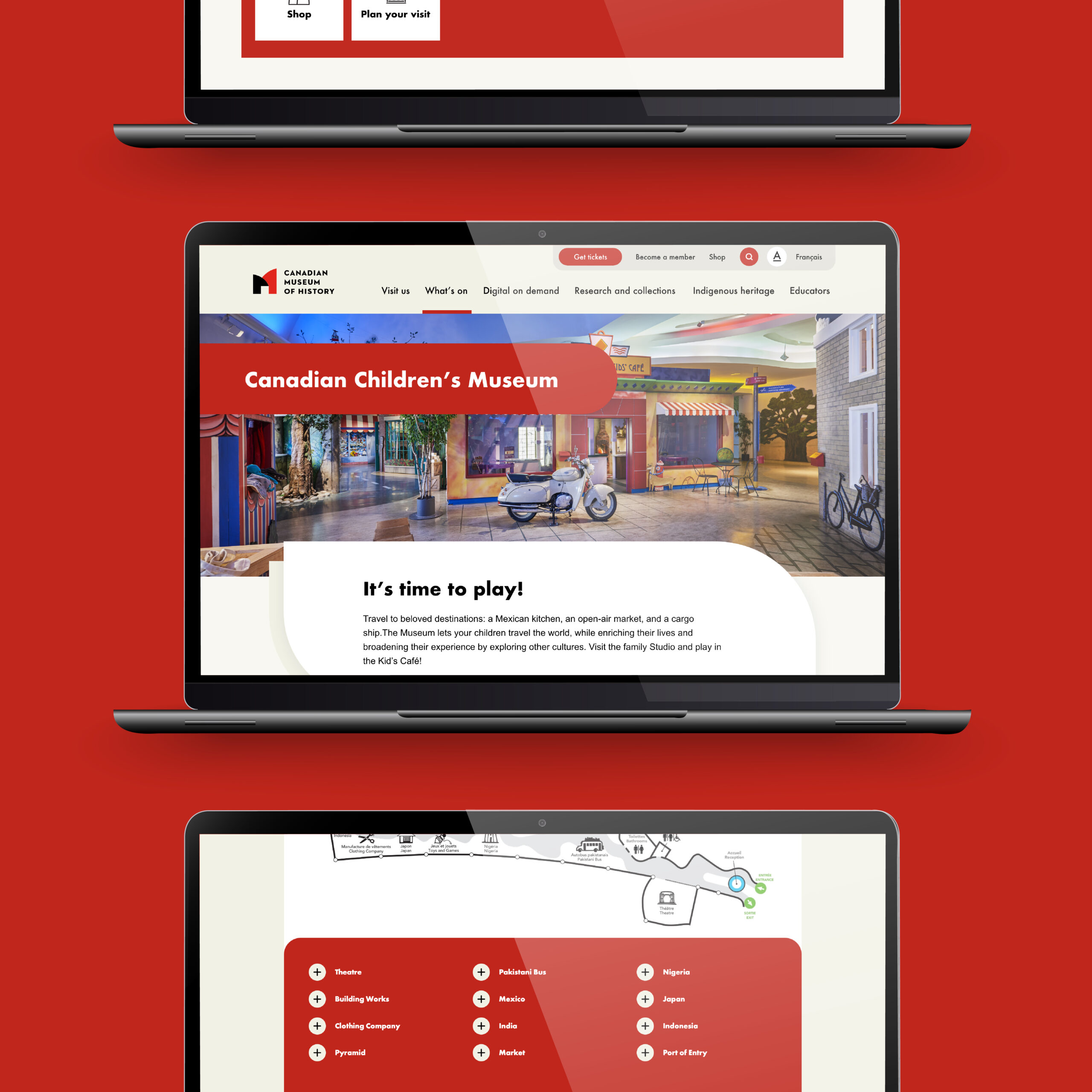 Canadian Museum of History website mock up on laptop