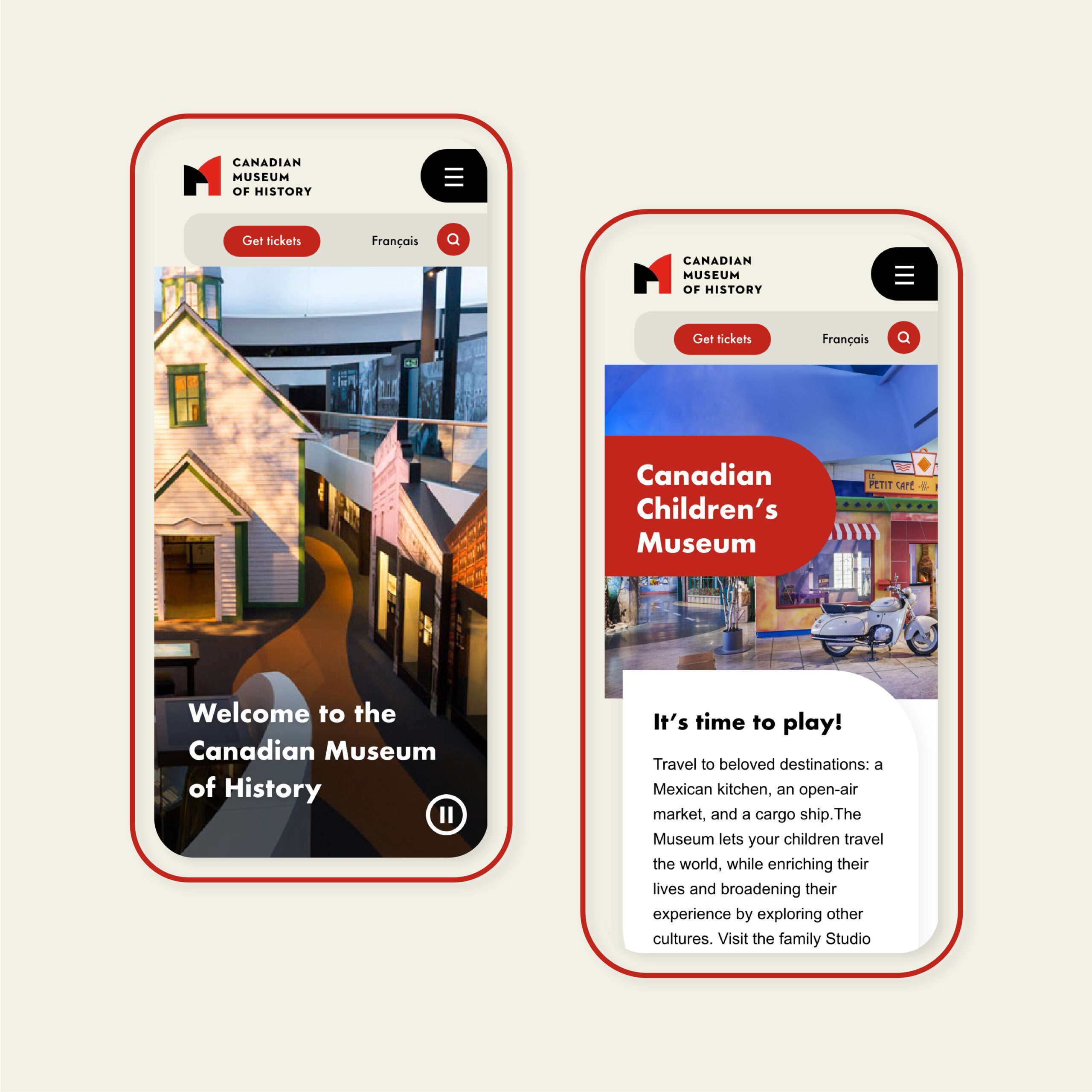 CT Museumes website on a mobile mock up
