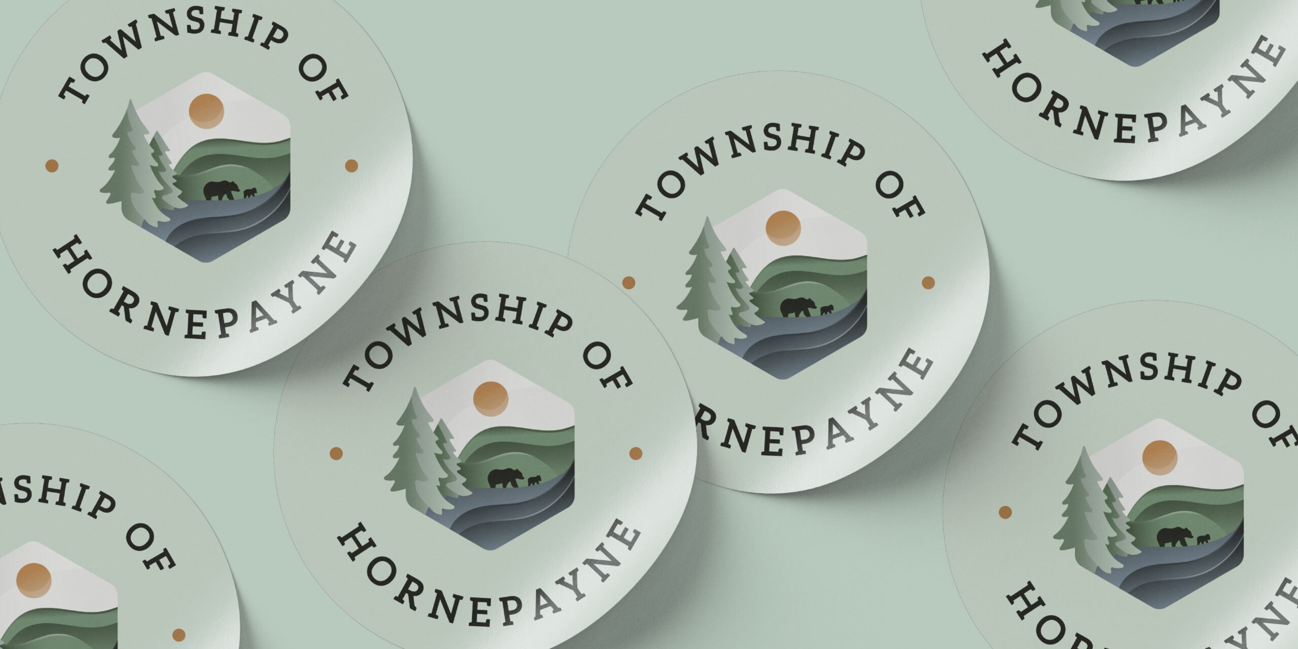 Township of Hornepayne logo on stickers
