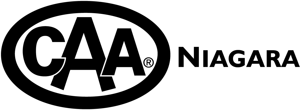 CAA Niagara logo in black text with "CAA" inside an oval and "NIAGARA" written to the right of the oval.