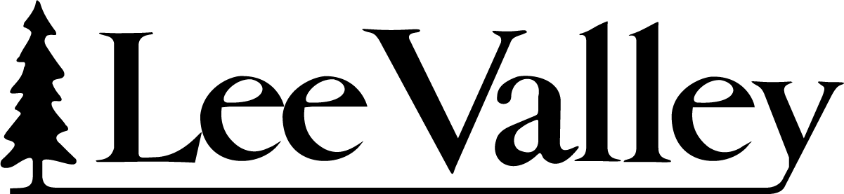 Lee Valley logo with stylised tree graphic next to the words "Lee Valley" in bold, black serif font.