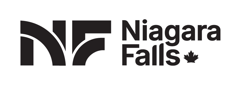 Black "NF" logo with "Niagara Falls" text and a maple leaf, all on a white background.