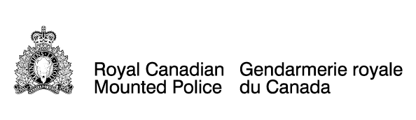 Royal Canadian Mounted Police logo with English and French text and crest on a light grey background.