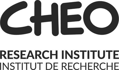 CHEO Research Institute logo with text in English and French on a light grey background.