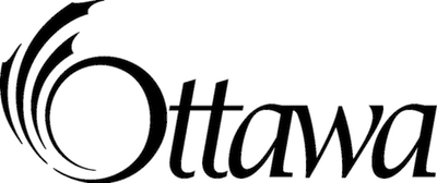 Logo of the city of Ottawa featuring stylised black text with curved lines forming an abstract 'O' on a white background.