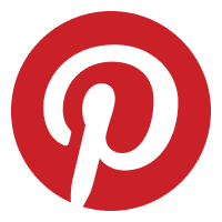 Red Pinterest logo featuring a stylised white letter “P” inside a red circle on a light grey background.