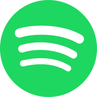 Green circle with three curved white lines in the centre, representing the Spotify logo on a light grey background.