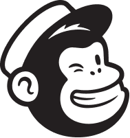 Black and white cartoon monkey face wearing a hat, smiling and winking, shown in profile.